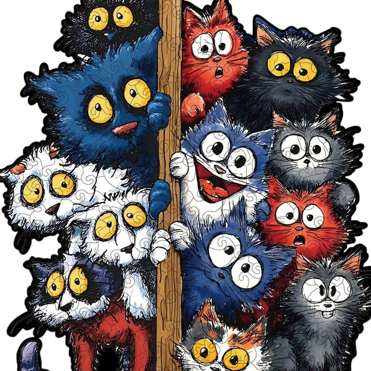 Kitty Shaped Wooden Jigsaw Puzzle